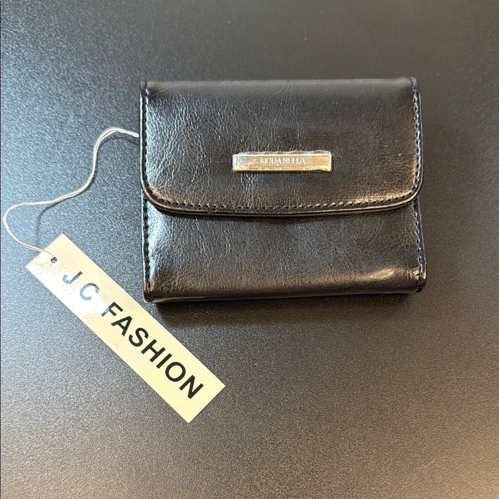 Moda Bella JC Fashion Black Vegan Leather Compact Wallet